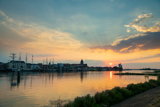 istock Sunset at the river IJssel in Kampen during summer 1152375567
