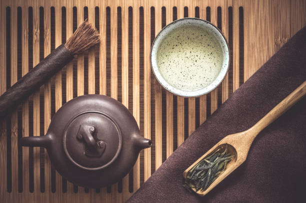 istock Accessories for tea ceremony with white tea Anji bai cha 1152376473