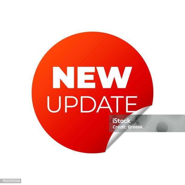 Update Sticker Red Red Vector Banner Sticker On White Background Stock Illustration ...