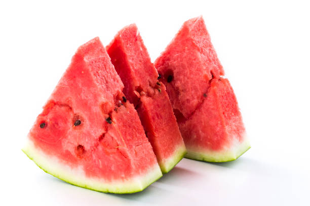 istock Slice of watermelon isolated on white background 1152379864