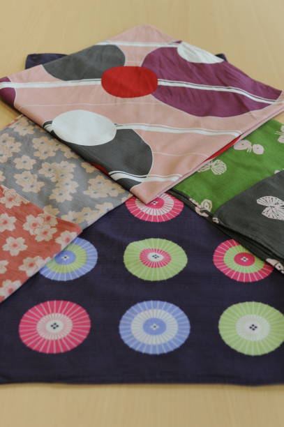 istock Furoshiki Japanese traditional gift wrapping cloth demonstration 1152380094