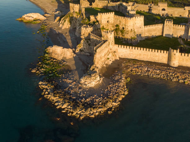 Mamure Castle is a medieval castle in the Anamur, which is a town and district of the province of Mersin, on the Mediterranean coast of southern Turkey, between Antalya and the city of Mersin.