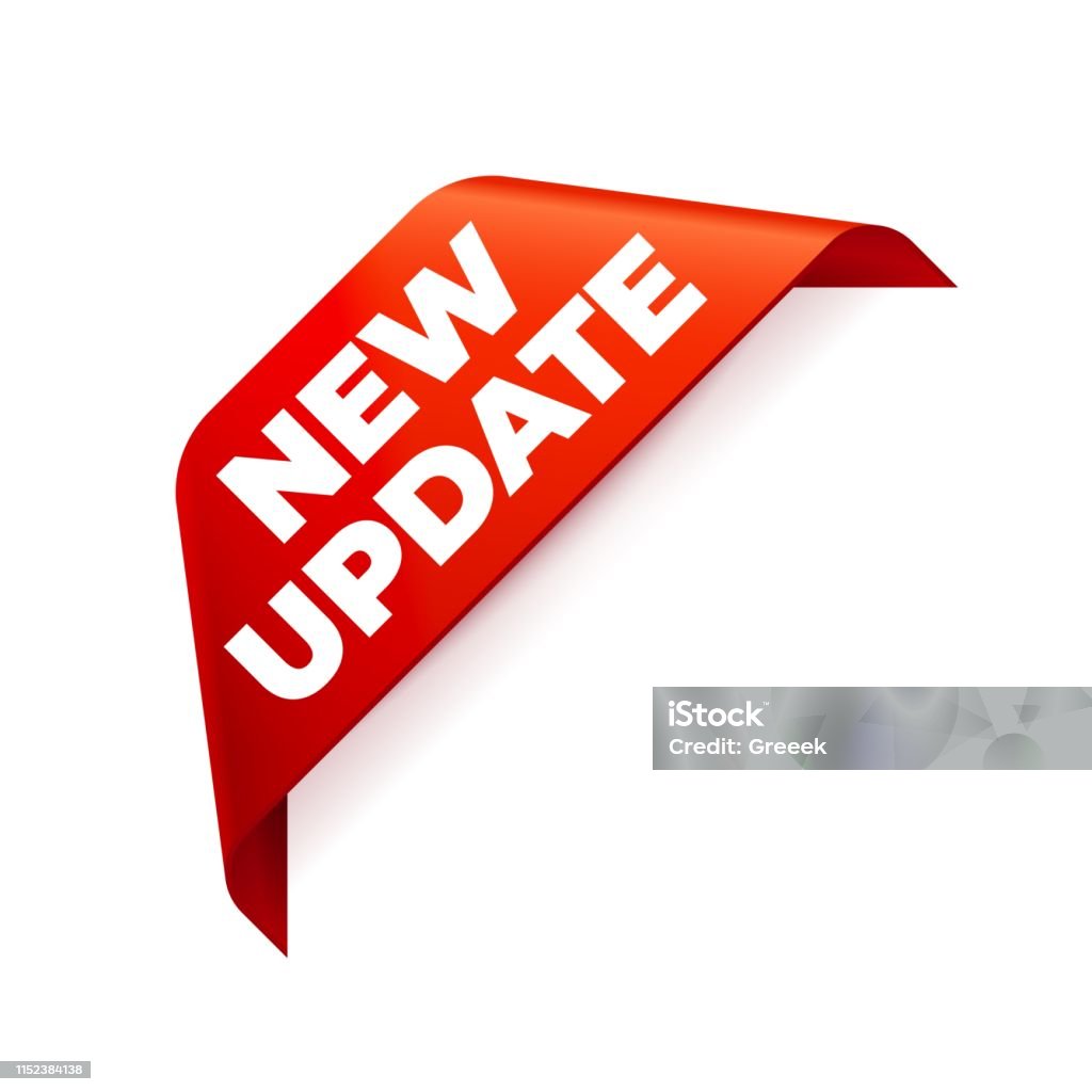 Update Ribbin Red Vector Banner Ribbon On White Background Corner Ribbon Stock ...