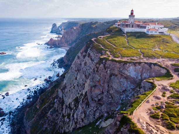 istock Cabo da Roca Lighthouse. Portuguese Farol de Cabo da Roca is most westerly European extent 1152386514