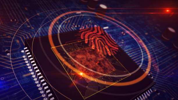 istock CPU on board with fingerprint symbol hologram display 1152389582
