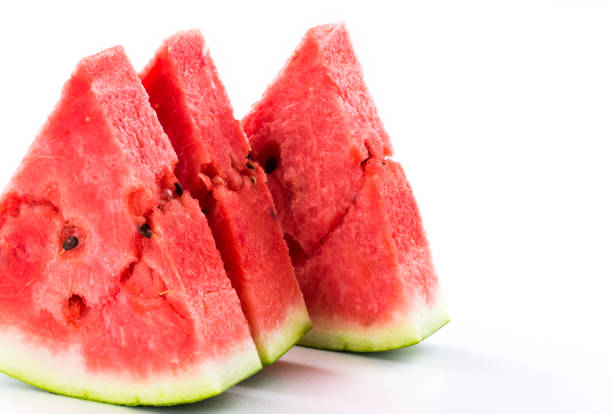 istock Slice of watermelon isolated on white background 1152390684