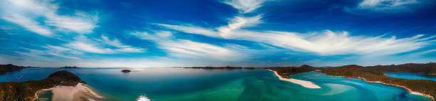 istock Whitehaven Beach, Queensland. Sunset panoramic aerial view from drone prospective 1152392833