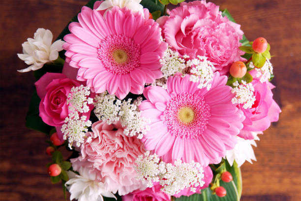 Bouquet of gerbera and eustoma flowers