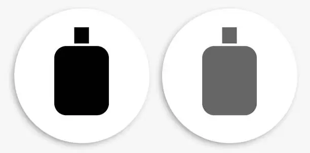 Vector illustration of Cream Bottle Black and White Round Icon