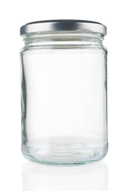 istock Empty glass jar close up isolated on white background 1152405447