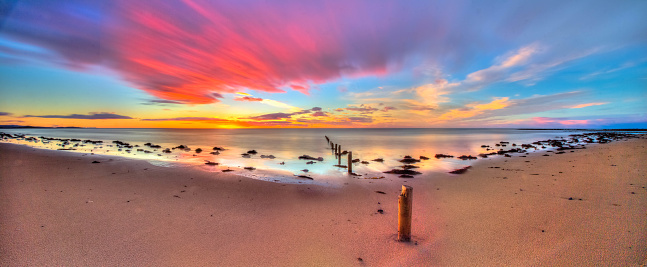 A stunning sunset over Bellbuoy Beach in the North of Tasmania.