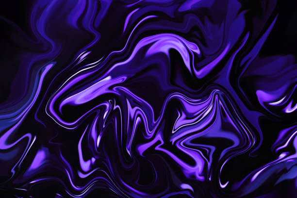istock Marble Blue Ultra Violet Black background Abstract Neon Purple Wave Pattern Gradient Marbled Luxe Ebru Texture 1152407556