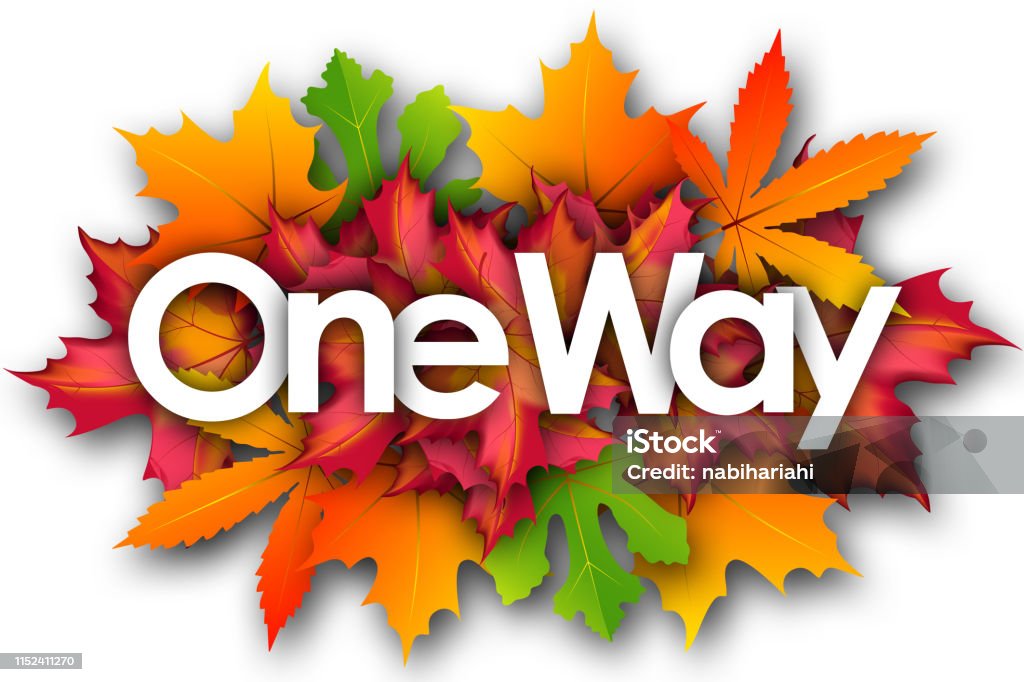 One Way Word One Way Stock Illustration - Download Image Now - Arrow Symbol, Autumn ...