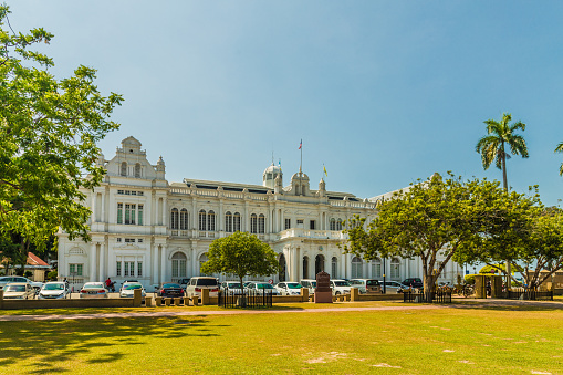 George Town Penang Island Malaysia. March 2019. A view of the town hall in George town in Malaysia