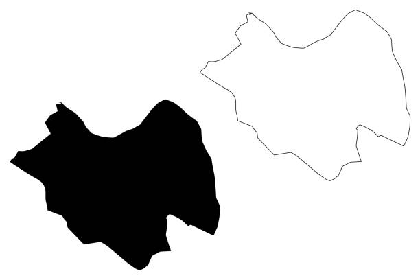 damaskus hauptstadt stadt (gouverneure von syrien, syrische arabische republik) karte vektorische illustration, kritzelskizze damaskus-karte - syria map cartography damascus stock-grafiken, -clipart, -cartoons und -symbole