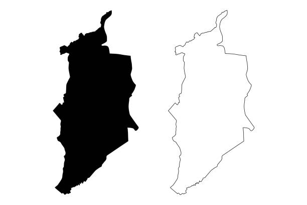 ilustrações, clipart, desenhos animados e ícones de quneitra governorate (governates da síria, república árabe síria) mapa ilustração do vetor, esboço do rabisco mapa quneitra - qunaitira