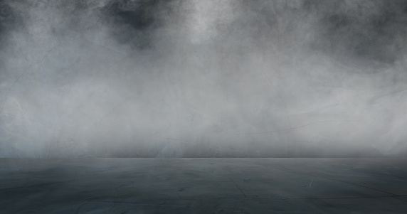 empty dark room abstract fog smoke glow rays wall and floor interior displays product