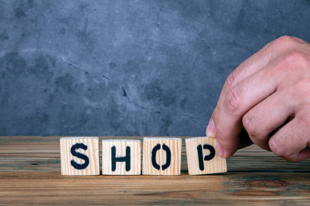 istock Shop - word from wooden letters 1152421960