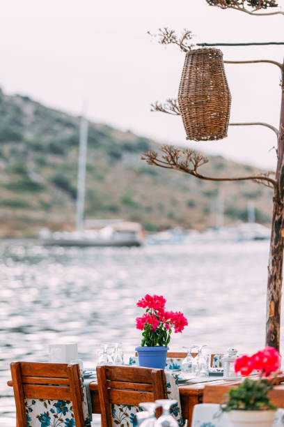 istock Restaurant Table in Mediterranean Seaside Town 1152422639