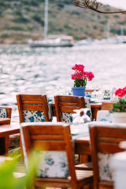 istock Restaurant Table in Mediterranean Seaside Town 1152423626