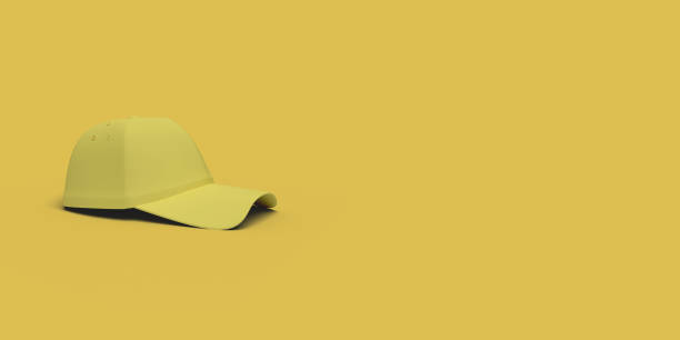 istock Yellow baseball hat on a yellow background abstract image. 3D render. 1152423688