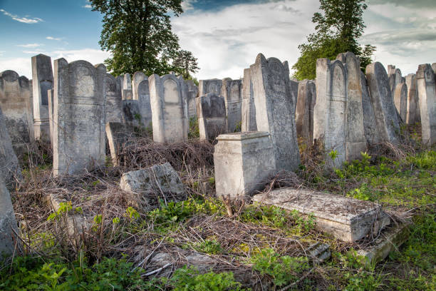 istock Jewish cemetery, graves against the sky 1152424638