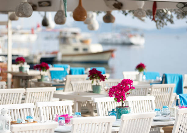 istock Beautiful Restaurant Table at Bodrum Gumusluk 1152424728