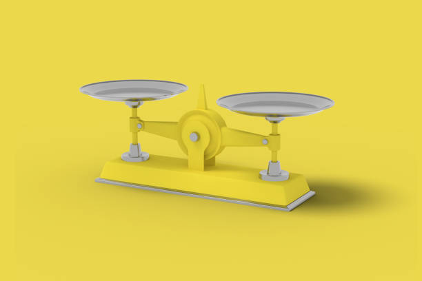 istock Yellow scales on a yellow background. Abstract image. Concept business. 3D render. 1152426424