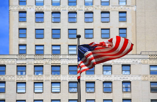 istock american flag wave in the city 1152426827