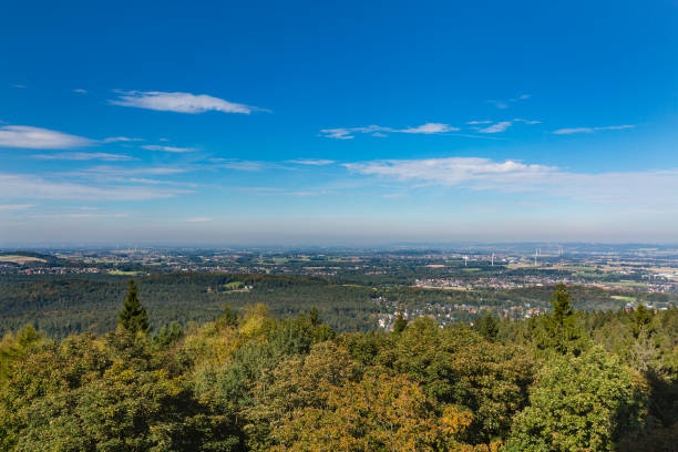 View From Hermannsdenkmal, Germany View from the Hermannsdenkmal observation point in the Teutoburger Wald to the north, Germany detmold stock pictures, royalty-free photos & images