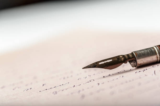 istock Fountain pen on an antique handwritten letter 1152429649