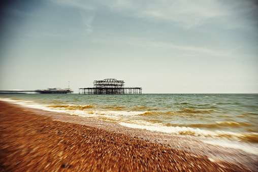Brighton - England, Brighton Beach - England, Beach, vintage, ruin, art,