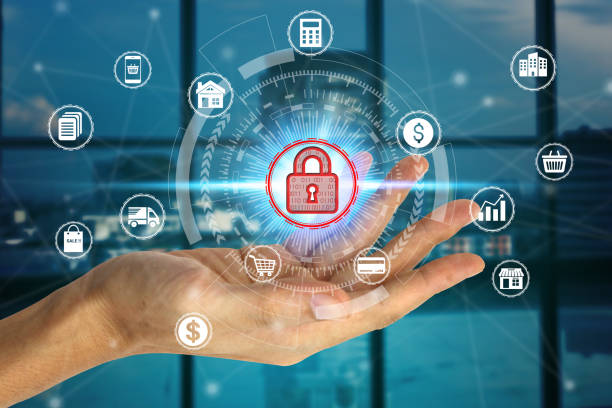 istock Hand holding with virtual padlock icon over the Network connection, Cyber Security Data Protection Business Technology Privacy concept 1152433386