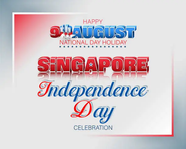 Vector illustration of Ninth August, National day of Republic of Singapore