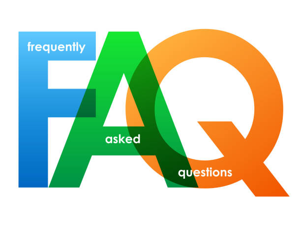 często zadawane pytania kolorowy baner typograficzny - faq it support internet support stock illustrations