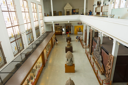 Ayutthaya, Thailand - April 3,2019 : Interior view of Chao Sam Phraya National Museum in Ayutthaya, Thailand on April 3,2019.