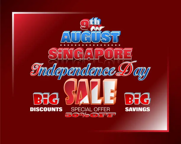 Vector illustration of Sales of Ninth August, Singapore National day