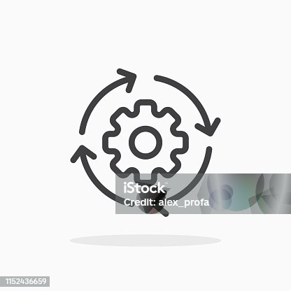 istock Workflow icon in line style. 1152436659
