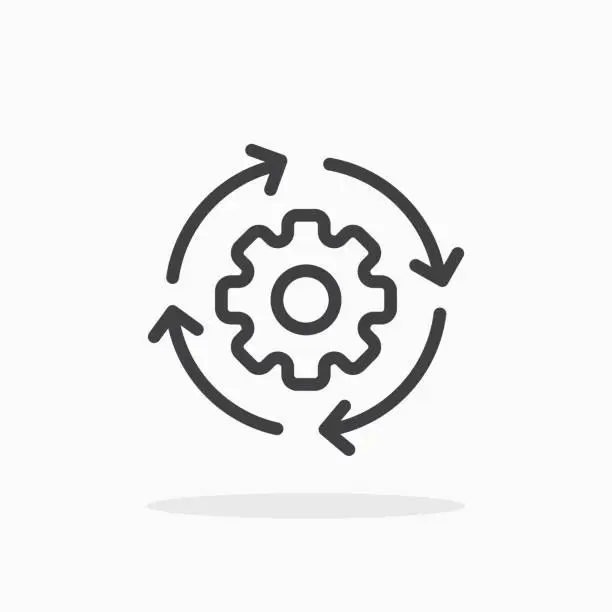 Vector illustration of Workflow icon in line style.