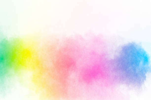 istock Multicolored powder explosion on white background.Launched colorful particles on background. 1152438119