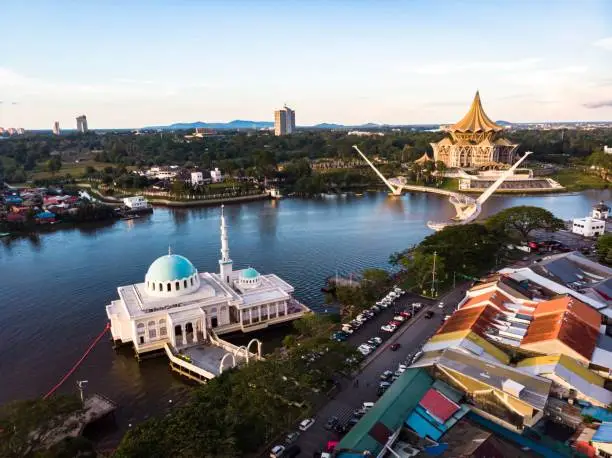 Kuching Floating Mosque is a landmark located in Indian Street, Kuching, Sarawak, Malaysia