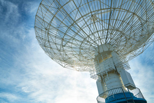 Radio telescope looking into the sky