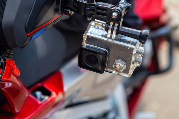 istock Action camera on a motorcycle rider's helmet 1152440270