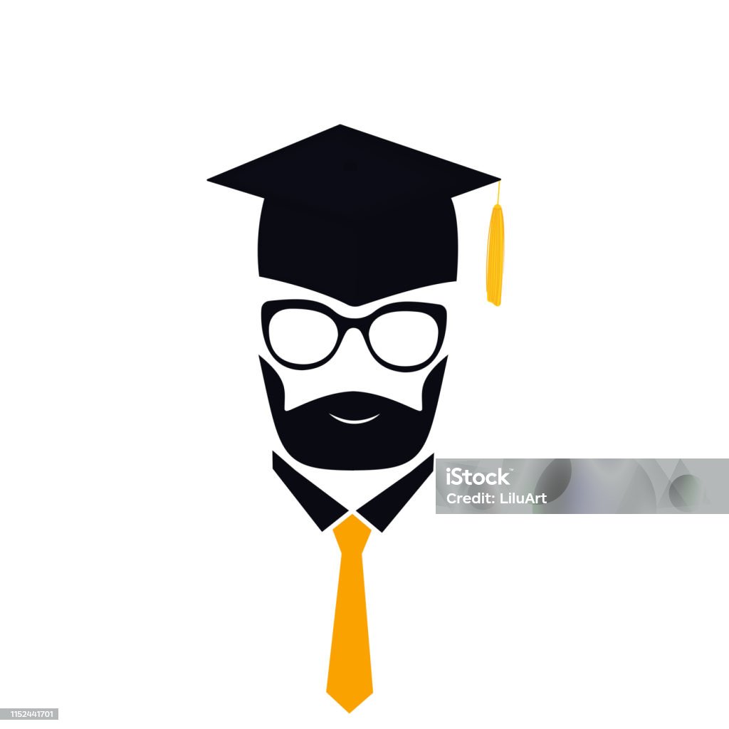 Graduate with bear in graduation hat with tassel, eyeglasses and necktie. Mortarboard Graduate with bear in graduation hat with tassel, eyeglasses and necktie. Mortarboard. 2019 stock vector