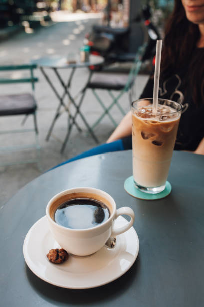 istock Two cup of coffee on the table. Close up 1152441800