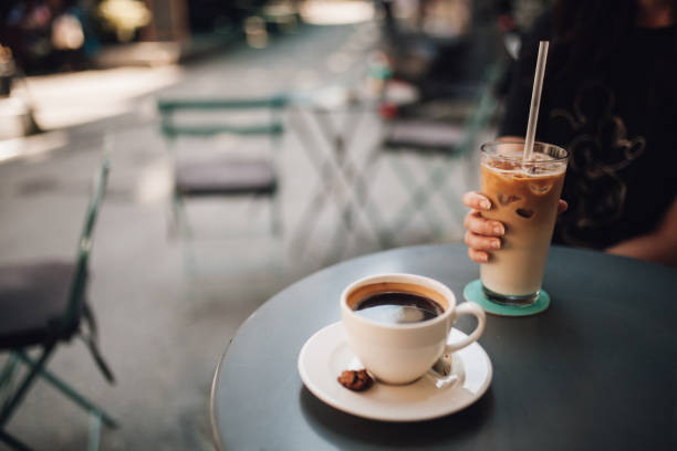 istock Two cup of coffee on the table. Close up 1152441964
