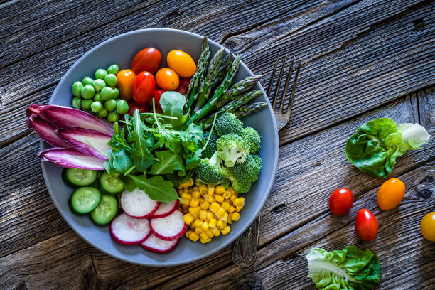 istock Healthy fresh vegetables salad shot from above 1152442065