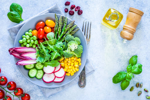 istock Healthy fresh vegetables salad shot from above 1152442124