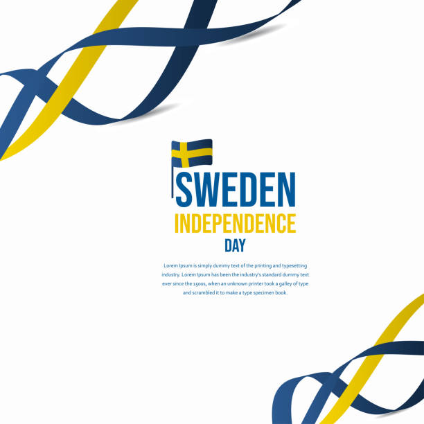 bildbanksillustrationer, clip art samt tecknat material och ikoner med happy sweden självständighets dagen celebration vektor mall design illustration - sommar sverige