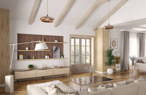istock Interior of modern house 3d rendering 1152446215